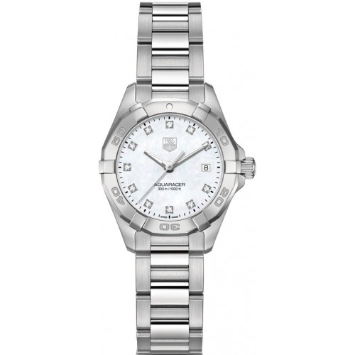 Tag Heuer Aquaracer White Pearl Diamond Ladies Watch WAY1413-BA0920
